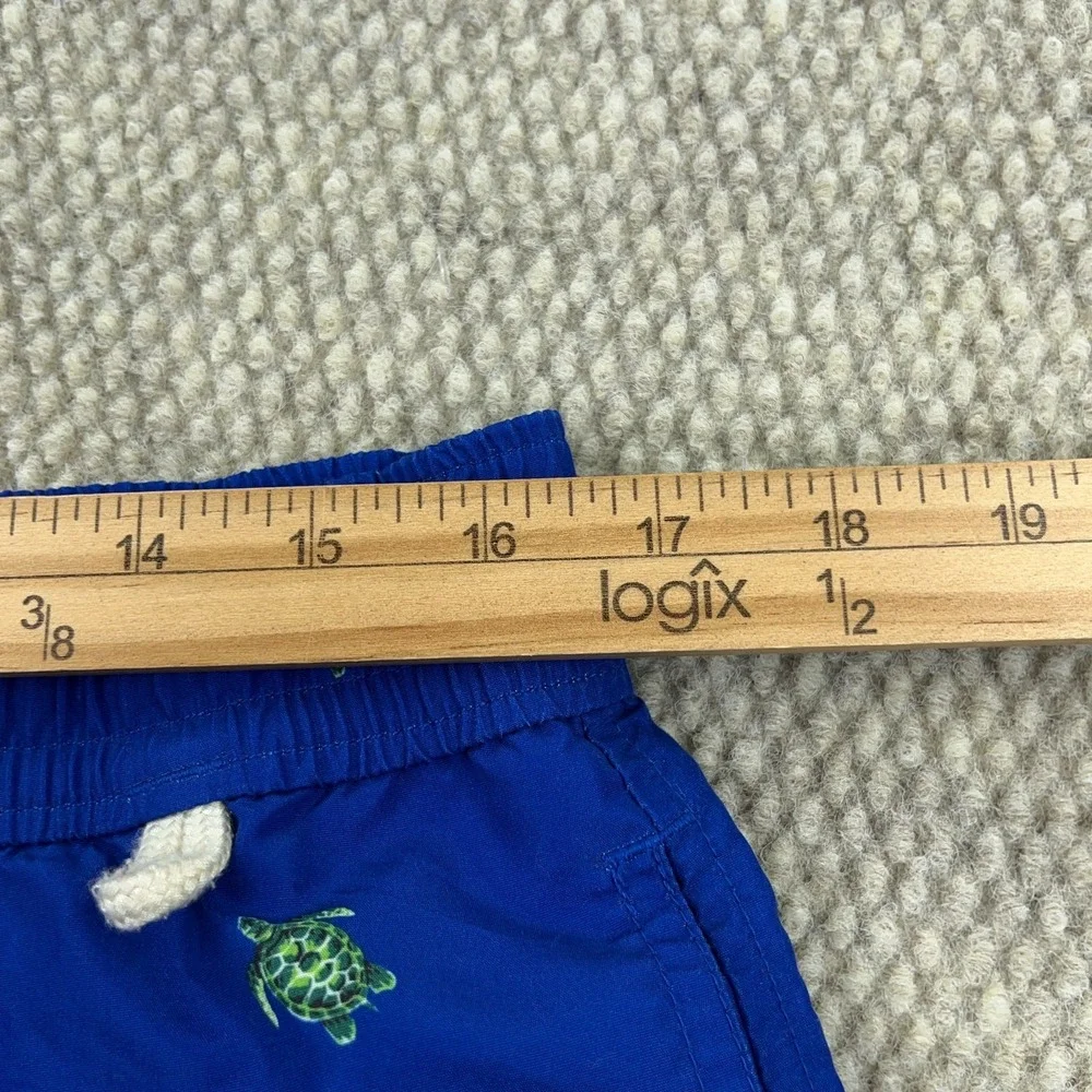 Polo Ralph Lauren Swim Trunks Men Medium Blue Turtle Print Board Shorts‎ 33